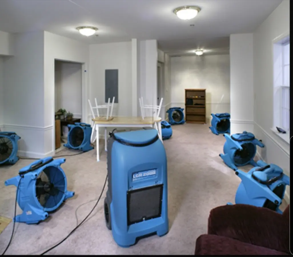 Air movers and dehumidifier setup for Water Extraction & Removal in Forest Lake